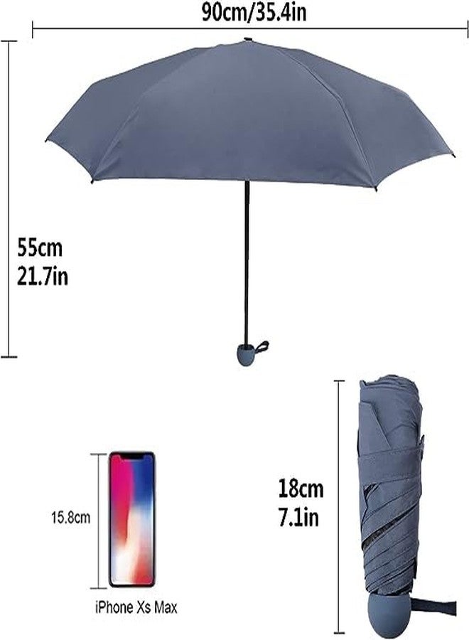 Alexvyan Mini Umbrella with Case for Men & Women (Manual Open) Compact Travelling Umbrella, Polyester & UV Protection Fabric for Summer/Anti-Slip Handle- Use in Rain & Summer- 6 Frame (Blue) - Image 3